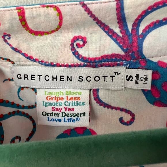 Gretchen Scott Colorful Pattern 3/4 Sleeve Tunic Top P - Picture 4 of 5